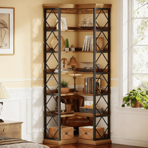 Libreria Alta dal Design Francese Moderno per Casa e Hotel, in Rattan e Pannelli di Legno, per Soggiorno e Arredamento Supermercato - Product Image 6