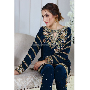 Kameez Shalwar ชุดเดรสสำหรับปาร์ตี้3ชิ้นสูทสนามหญ้าสีสวยสำหรับผู้หญิงอินเดียสวมใส่ในฤดูหนาวชุดลูกไม้ขายดี - Product Image 3