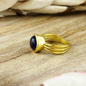 Trendy Bohemian Amethyst <b>Rings</b> for Women Brass Vintage 18K Gold Plated Certified <b>Statement</b> Jewelry Wholesale/OEM/ODM - Product Image 6