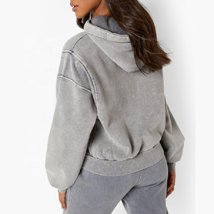 Sudadera con Capucha Oversize Gris para Mujer Tallas Grandes con Estampado de Letras Frontales, Hombros Caídos, Manga Larga, Tejido de Mezcla de Algodón, Ideal para Otoño - Product Image 5