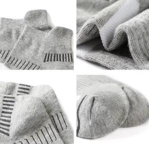 Men's Ankle <b>Socks</b> Solid Gray Knitted Breathable Polyester/Cotton Cuff Logo Sporty Sports Summer Standard Thickness - Product Image 4