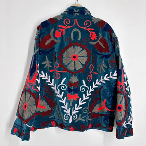 Wholesale <b>Reversible</b> Vintage Embroidered Floral Pattern Velvet Bomber <b>Jacket</b>-Eco-Friendly Windproof Breathable Unisex Winter - Product Image 3