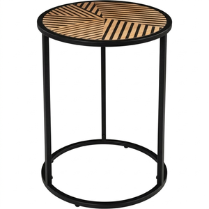 New Selling Round Metal End <b>Table</b> Modern Nightstand Weather Resistant Side <b>Table</b> <b>for</b> Small Spaces Living Room Bedroom - Product Image 4