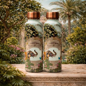 Botella de Agua de Cobre de Doble Pared con Aislamiento, Tapa Antiderrames, Acabado Elegante y Ecológico para un Almacenamiento Saludable del Agua - Product Image 1
