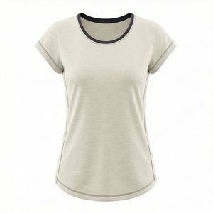 T-shirt pour femme à coupe classique, vêtements de sport, tissu doux, col rond, haute qualité, séchage rapide, respirant, couleur personnalisée - Product Image 1