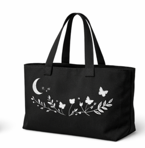 Sac fourre-tout géométrique noir personnalisé, sac fourre-tout en toile écologique, sac fourre-tout en toile personnalisé, sac fourre-tout géométrique noir - Product Image 2