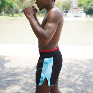 Shorts de combat Muay Thai de bonne qualité, légers, avec logo personnalisé, pour l'entraînement, le fitness, le MMA, le Muay Thai, le kickboxing, fabriqués au Pakistan - Product Image 4