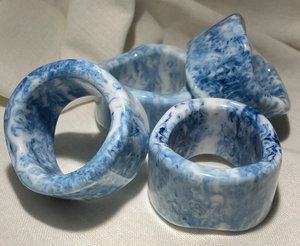 Elegant Modern Handmade <b>Epoxy</b> <b>Resin</b> Napkin Ring Eco-Friendly Waterproof Personalized 4PCS Tableware Dinnerware Set Best <b>Price</b> - Product Image 2