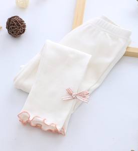 Leggings Vintage 100% Algodón para Niñas con Lazo - Pantalones Largos Transpirables para Bebés - Product Image 3