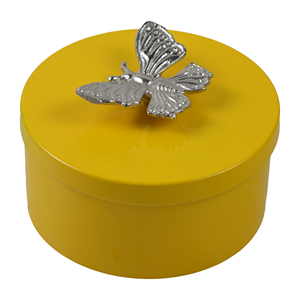 Fancy Round Silver & Gold <b>Decorated</b> Storage Canister with <b>Lid</b> Spicy Kitchen Sugar Pot for Food Spice Coffee Use - Product Image 3
