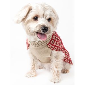 Butterscotch <b>Box</b> Weaved Heavy Cable Knitted Designer Dog Sweater with Turtle Neck Premium Pet <b>Clothes</b> - Product Image 2