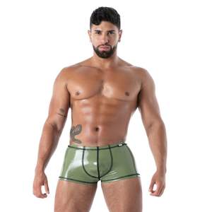 Boxer zippé intégral Kinky noir et blanc pour homme, coupe ajustée, sexy, style clubwear fetish - Product Image 3