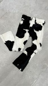 FAZMAX Men's Autumn Lightweight Windproof Breathable Authentic Western Style Cowhide Leather Pants with <b>Cow</b> Fur & <b>Cow</b> <b>Print</b> - Product Image 3