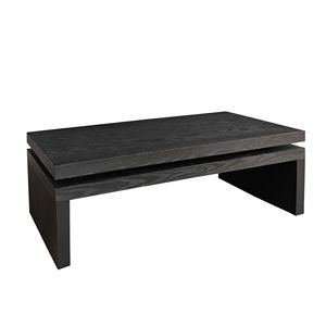 Table basse rectangulaire moderne en bois noir 47,6'' L x 23,6'' L x 16,3'' H pour cocktails et thé dans le salon - Product Image 5