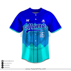 Camiseta de Béisbol Geométrica MAWRA Personalizada, Uniforme de Equipo Sublimado, Ropa Deportiva Transpirable Azul Turquesa para Hombre y Mujer, Camiseta Personalizada - Product Image 5
