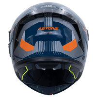 Casque de moto modulaire rabattable RT6 neuf en ABS avec graphisme KALIMA, garantie 1 an par ASTONE, finition bleu argenté brillant