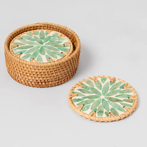 Handcrafted Mother of Pearl Inlay Coasters Hanoi's Craftsmanship From Vietnam Cozy Mats & Pads - Product Image 5