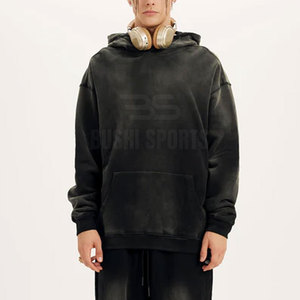 Sudadera con Capucha Premium Sun Fade Basics, Precio al por Mayor, Algodón Suave, Estilo Vintage Lavado, Ropa Casual, Sudaderas con Capucha Desgastadas - Product Image 3
