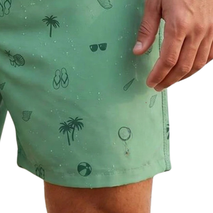 <b>Mens</b> Breathable Printed Beach <b>Shorts</b> Quick Dry <b>Swim</b> Trunks Elastic Waist Drawstring Front Casual Summer <b>Shorts</b> Side/Back Pockets - Product Image 6