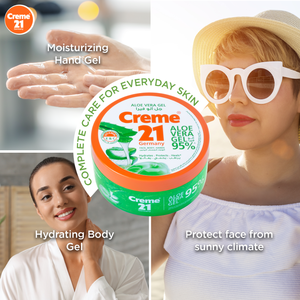 Crema 21 Gel de Aloe Vera 300ml Hidratante y Calmante para el Cuidado de la Piel del Rostro, Cuerpo y Cabello - Product Image 6
