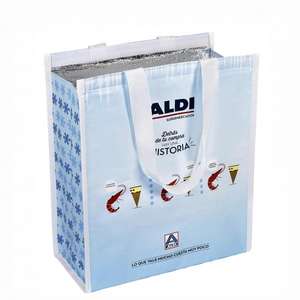 Sac isotherme personnalisé, imperméable, recyclé, portable, pliable, en tissu non tissé, OEM/ODM, 150g 200g, fermeture éclair personnalisée - Product Image 5