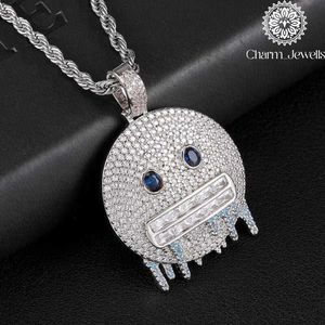 จี้ Charm_Jewells เงินแท้ 925 ชุบทอง ประดับโมอิสซาไนต์ทรงกลม ดีไซน์การ์ตูน สไตล์ฮิปฮอป สำหรับทุกเพศ ใส่ได้ทุกวัน รับรองโดย IGI เหมาะสำหรับเป็นของขวัญ - Product Image 1