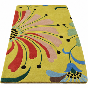 Abstract Floral Wool <b>Rug</b> Handmade Style Colorful Modern Cushioned Eco-Friendly <b>Thick</b> Medium <b>Pile</b> Area <b>Rug</b> for Living Room - Product Image 1