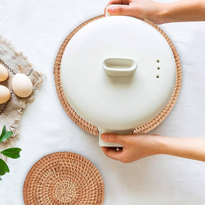 Wholesale Rattan Trivets Pot Handicrafts Mats Pads Handmade Natural Rattan <b>Coasters</b> <b>for</b> <b>Drinks</b> - Product Image 5