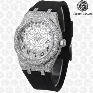 Reloj de Cristal para Mujer Charm Jewells, Analógico de Cuarzo, Caja de Acero Inoxidable, Correa de Silicona, Esfera Poligonal de 38 mm, Estilo Lujoso y Moderno - Product Image 1