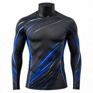 Vente en gros de chemises de compression à manches longues pour hommes, personnalisées, OEM, vêtements de sport athlétiques, vêtements d'entraînement MMA, vêtements de fitness - Product Image 1