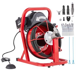 Macchina Elettrica per la Pulizia degli Scarichi con Alimentazione Automatica, Spirale da 50FT x 3/10 Pollici, 4 Lame, Azionamento Pneumatico - Product Image 6