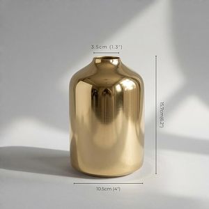 Vase de table moderne en laiton avec finition dorée, idéal pour la décoration de mariage - Product Image 2