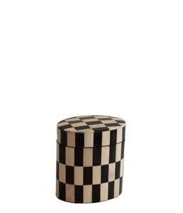 New Arrival black white checker pattern cylindrical decorative storage <b>box</b> luxury handmade organizer home decor <b>gift</b> item - Product Image 1