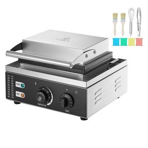 Machine à beignets et gaufres électrique commerciale 1550W, mini, antiadhésive, avec chauffage double face, 6 cavités - Product Image 1