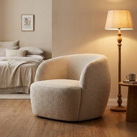 Fauteuil d'appoint en velours et canapé en tissu bouclé, design nordique moderne, pour projets hôteliers de luxe