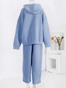 Conjunto Deportivo Ecológico de Dos Piezas para Mujer, Sudadera con Cremallera y Pantalones Anchos, Estilo Casual - Product Image 6