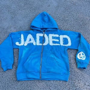 Fabricant de vêtements – Sweat à capuche et survêtement personnalisés pour hommes, en tissu épais délavé à l'acide, avec patch brodé vintage - Product Image 1