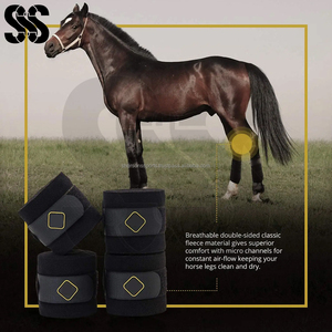 Polo Wraps for Horses Leg Bandage-Exercise Training Use Hook Loop Closure Set 4 Snug Fit Breathable Cotton/Fleece/Polyester - Product Image 2