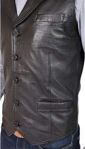 Gilet en cuir pour homme sur mesure, en cuir de vachette de qualité supérieure, élégant, prix de gros, confortable - Product Image 2