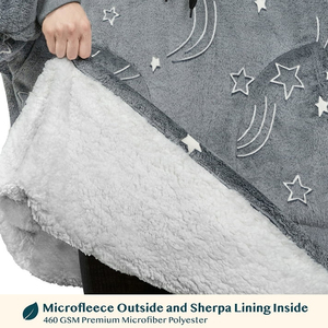 Women's Oversized Hooded Sweatshirt Wearable <b>Blanket</b> <b>Sherpa</b> Lined <b>Fleece</b> Long Sleeve Soft Cotton Blend Pockets Autumn Printed - Product Image 3