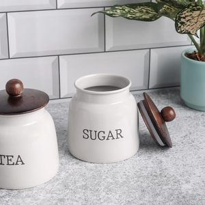 <b>Tea</b> <b>Coffee</b> <b>Sugar</b> Canister <b>Set</b> of 2 | Airtight Iron Kitchen Canister | Powder Coated Metal Food Storage Jar - Product Image 4