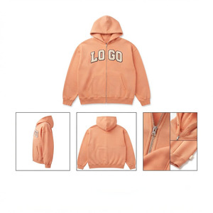 Custom GSM Heavyweight Men Oversized <b>Zip</b> Up Hoodie Full <b>Zip</b> <b>Hooded</b> Jacket Custom Logo Custom Embroidery OEM ODM Manufacturer - Product Image 6