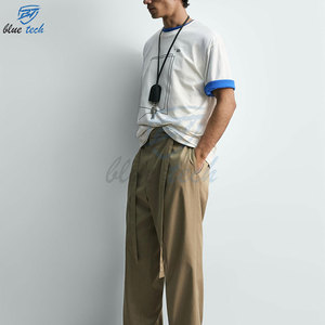 T-shirt surdimensionné personnalisé 100% coton, coupe ample, style streetwear, impression DTG pour homme. - Product Image 3