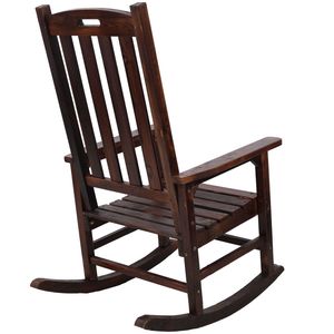 Silla Mecedora de Madera Extra Grande con Asiento Ancho y Respaldo Alto, Sillas Mecedoras Suaves para Interiores y Exteriores BR - Product Image 6