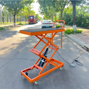 Plataforma elevadora hidráulica eléctrica con control a pedal, plataforma móvil plegable, carretilla elevadora, máquina elevadora para albañiles - Product Image 5