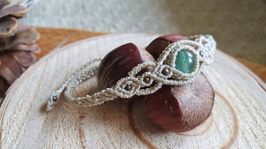 Pulsera de Cuarzo Rosa Macramé Marrón Hecha a Mano - Joyería Étnica Ajustable de Estilo Bohemio para Sanación, Regalo - Product Image 1