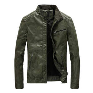 Veste en cuir décontractée pour homme, longue et fine, de haute qualité, avec des caractéristiques imperméables et respirantes - Product Image 1