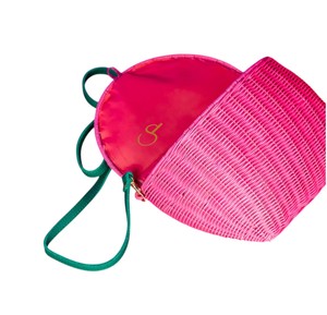 Panier de rangement artistique en rotin en forme de pitaya, tressé sur mesure, rose, décoratif et ludique, idéal pour les fêtes - Product Image 4