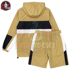 New Arrival High-Quality Polyester Windproof Sets Designer Multi-Color <b>Patchwork</b> <b>Jacket</b> & Shorts Custom Logo Jogging Suits - Product Image 2