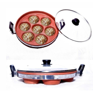 Juego de ollas de barro artesanal, ecológico y saludable, estilo rústico, con tapa de vidrio, superficie antiadherente, fácil de limpiar, asas de plástico. - Product Image 1